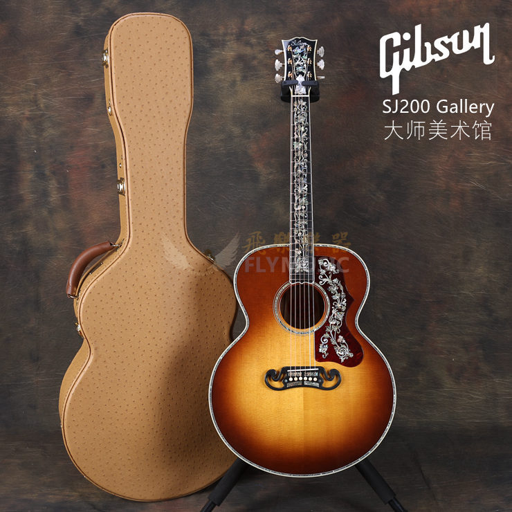 吉普森gibson sj200 gallery大师美术馆民谣吉他 限量6只